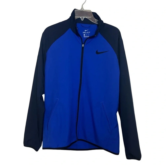 Nike Jacket zip up Dry Team Training thin blue activewear size medium - Picture 2 of 11